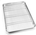 Homikit Large Baking Sheet with Wire Cooling Rack (1 Pan+1 Rack), Nonstick | 20x14 Inch XL Stainless Steel Cookie Sheets for Baking, Big Baking Pans with Racks Set, Metal Bacon Tray, Dishwasher Safe