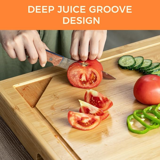 Fun Memories Noodle Board Stove Cover - Bamboo Wood Top Covers for Electric and Gas Sink RV 30 inL x 22 inW x 2.5 inTh Raised Cutting with Legs Juice Grooves