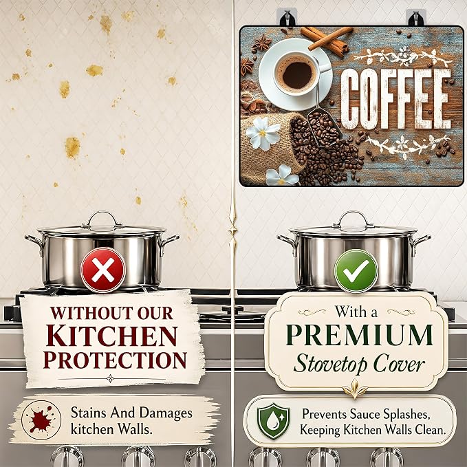 Stove Top Covers with A Non-slip Rubber Coating | protect Your Stove from Scratches, Extend Countertop Space, and Add A Classic Kitchen Touch