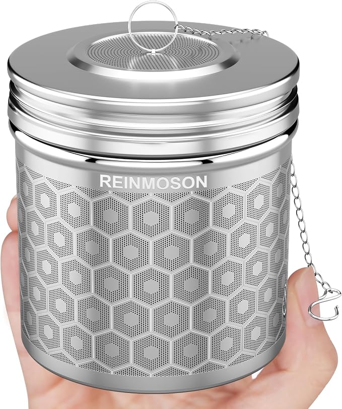 Extra Large Tea Infuser for Loose Tea & Spice Ball for Cooking | 304 Stainless Steel Tea Strainer Fine Mesh Large Tea Ball 3.2” x 3” Loose Leaf Tea Steeper for Teapot Pitcher Kettle