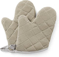 ARCLIBER Grey 9" Quilted Oven Mitts 1 Pair Heat Resistant Kitchen | Quilted Lining, 1 Pair, Heat Resistant, Classic, Cotton Blend, Cooking, Baking, Grilling, Non-Slip Grip