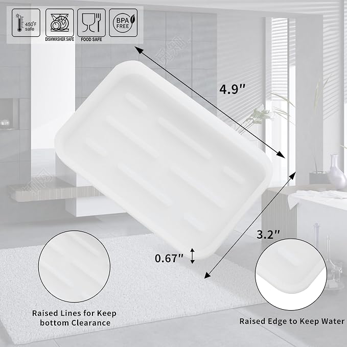 MicoYang Silicone Kitchen Sink Organizer Tray for Multiple Usage,Easy Clean Sponges Holder for Kitchen Bathroom Counter or Sink,Dish Soap Dispenser,Scrubber,Bottle,Cup Ttanslucent 4.9”x 3.2”