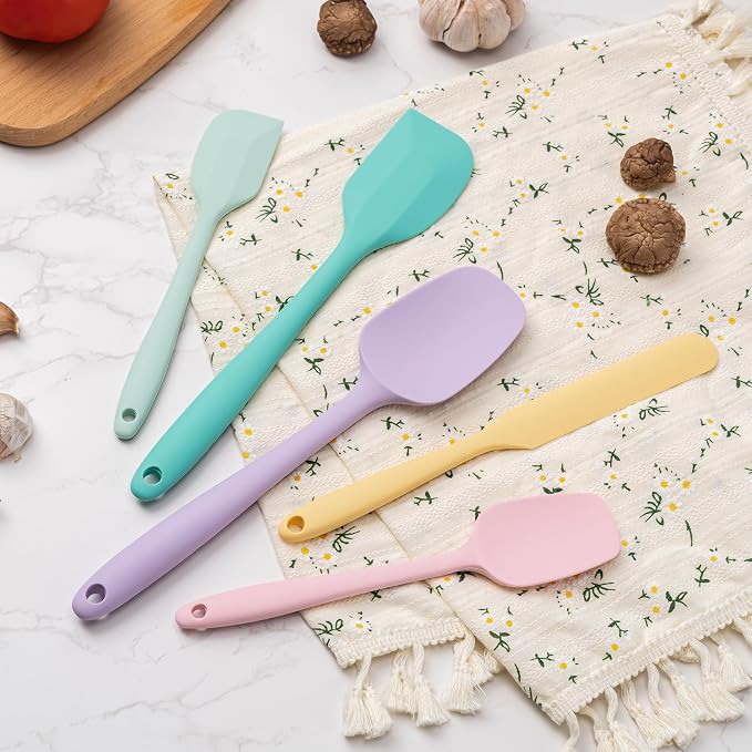 Silicone Spatula Set,5 Piece Food Grade Rubber Spatulas,Multicolor 3 | Spatulas Silicone Heat Resistant for Baking,Cooking,and Mixing High Heat Resistant Non Stick Dishwasher Safe BPA-Free