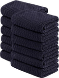 Super Absorbent Kitchen Towels 12 Pack - Premium 100% Cotton Kitchen Towels, 450GSM Thick Machine Washable Navy Dish Towels for Kitchen Drying, Cleaning, Dobby Weave, Unmatched Quality