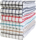 Bumble Kitchen Towels (6-Pack), 16"x28", 100% Cotton, Multicoloured Checked | 380 GSM | Soft kitchen hand towels , Highly Absorbent & Durable Dish Towels for kitchen with Hanging Loop