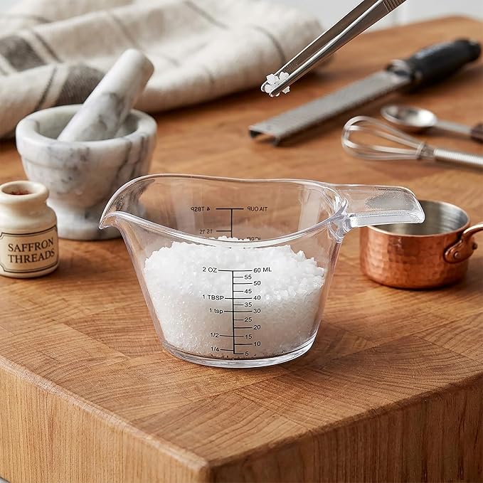 4 Pack Mini Measuring Cups, Clear Plastic 2oz/60ml Small Liquid Measuring Cup with Markings, Shot Glass Measure Pitcher for Espresso, Baking, and Resin