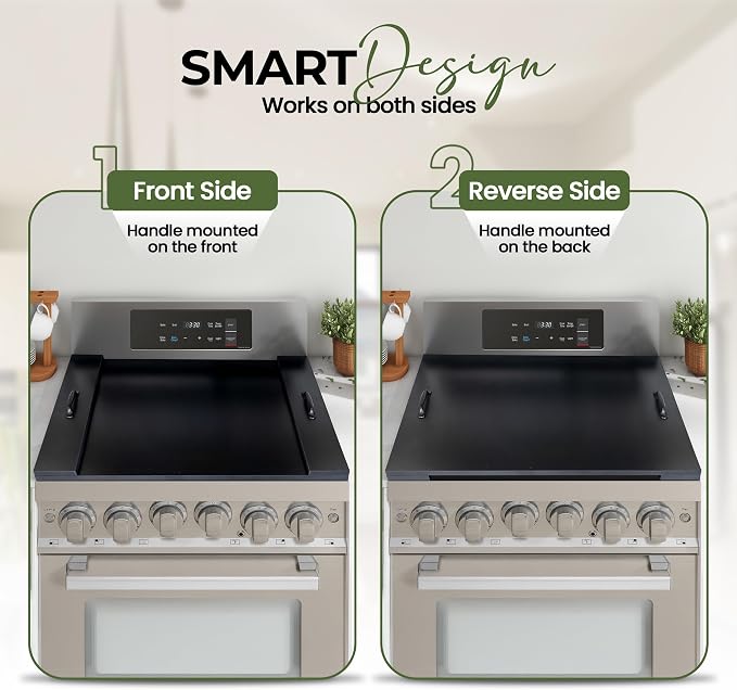 Noodle Board Stove Cover with Handles for Electric and Gas Stove Top Covers | Rustic Farmhouse Décor for Kitchen, RVs, Adds Extra Counter Space, Cutting Board, Protects Burners, Durable Laminate Wood