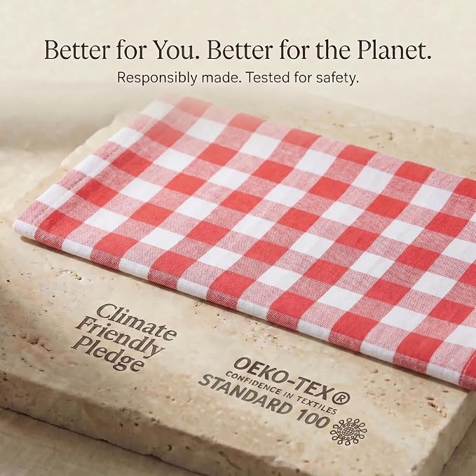 Urban Villa Kitchen Towels Cotton Dish Towels 20”x30” (Set of 6) Red