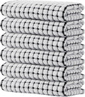 Kitinjoy Cotton 6 Pack Terry Kitchen Towels, Black | 16 x 25 Inches Super Soft and Absorbent Dish Towels, Quick Drying hand towels for kitchen Drying