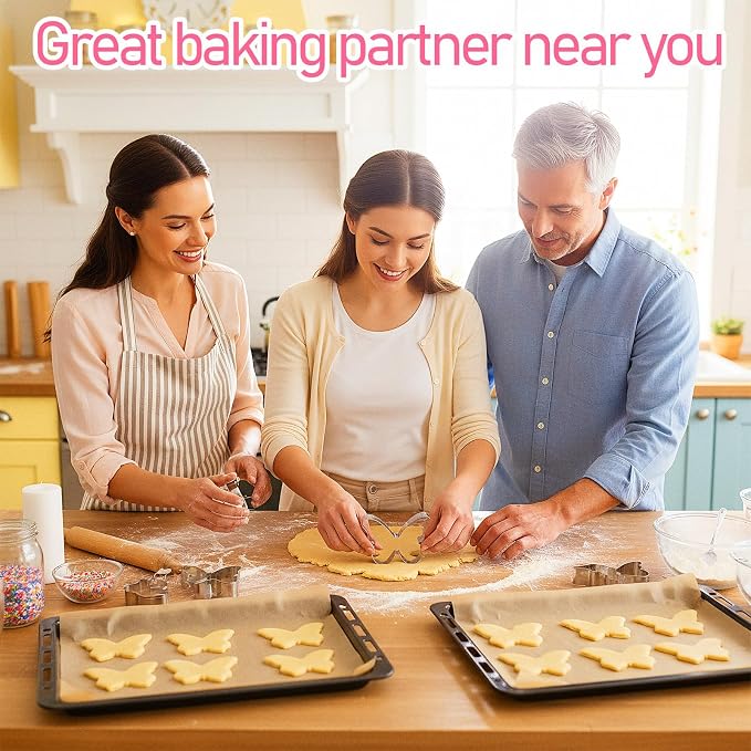 3 Pcs Butterfly Cookie Cutter Set, Stainless Steel Butterflies Shaped Baking Molds, Sandwich Cutter, Butterfly Fondant Biscuit Cutters for Biscuit, DIY Cake Craft, Pastry Decoration (3 Sizes)