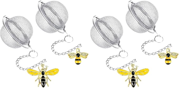 2PC Stainless Steel Mesh Tea Infuser,2.1 inch Tea Ball with Honey Bee (Pack of 2)