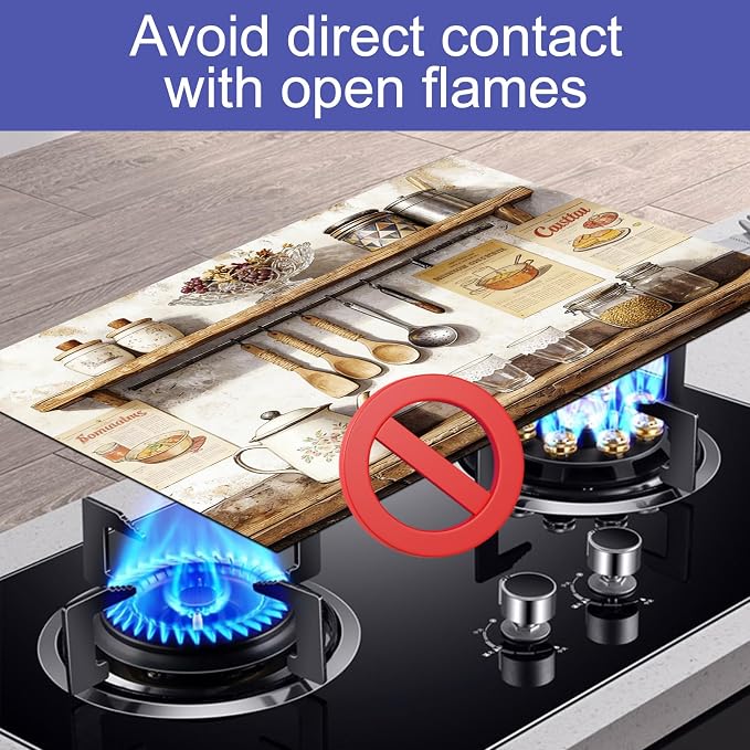 HOMETITUTE Spring Stove Top Cover 28x20 Kitchen Shelf Oil Painting Heat Resistant