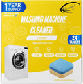 Air Jungles Washing Machine Cleaner Tablets 24 Count, Lemon Scent | Deep Cleaning, Dirt Remover, Clean Laundry Washer Drum and Tub, Compatible with Front and Top Load Washer, 12 Month Supply