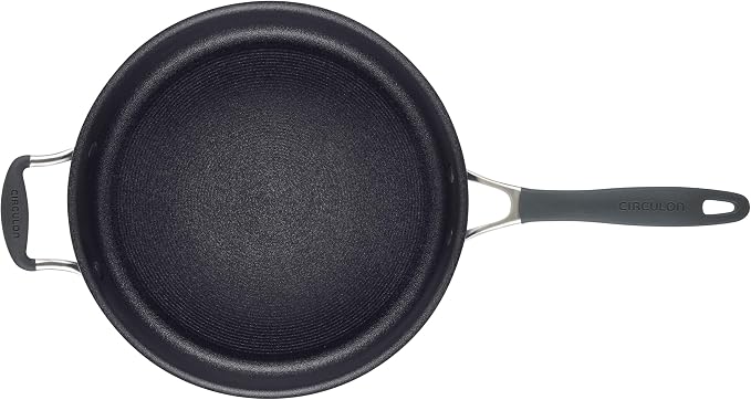 Circulon A1 Series with ScratchDefense Nonstick Induction Cookware, Large Saute Pan with Lid, Nonstick Pan, 5-Quart, Graphite