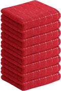 Homaxy 100% Cotton Terry Kitchen Towels, 8 Pack, Red | Ultra Soft and Absorbent Dish Towels for Kitchen, Suitable for Drying and Washing Dishes