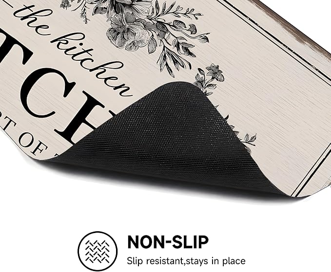 Floral Stove Top Cover Mat, Farmhouse Decor, 28.5 x 20.5In(Gray wood planks)