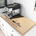 CooRug Fashion Coffee Mat, Dish Drying Mat 17" x 32" Beige | Hide Stain, Absorbent, Coffee Bar Accessories, Heat Resistant, Non-slip, Eco-friendly, Easy to Clean