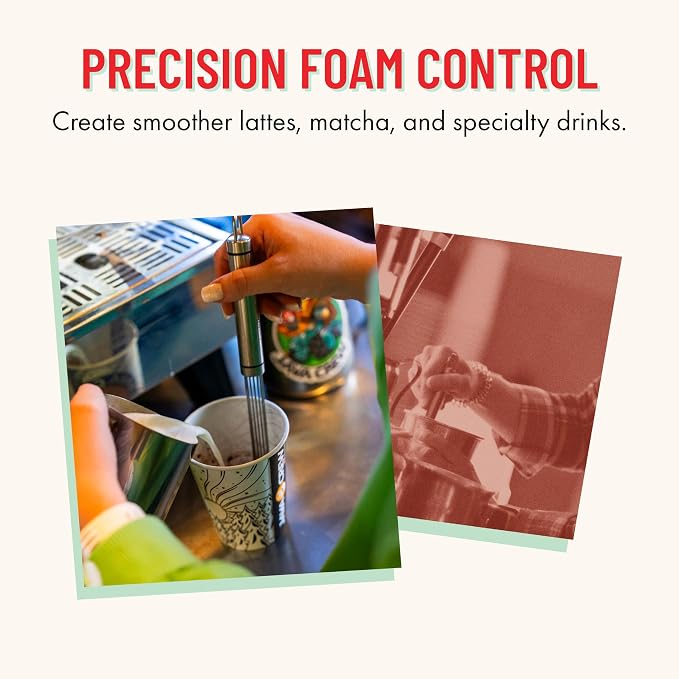 Baristir by Gosh That's Good | Barista Mixing Tool for Coffee Matcha Tea | Handheld barista mixing tool for coffee, matcha, and tea; helps reduce clumps, control foam, speed prep, and replace spoons.
