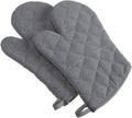 DII Basic Terry Collection 100% Cotton Quilted, Oven Mitt, Gray, 2 Piece