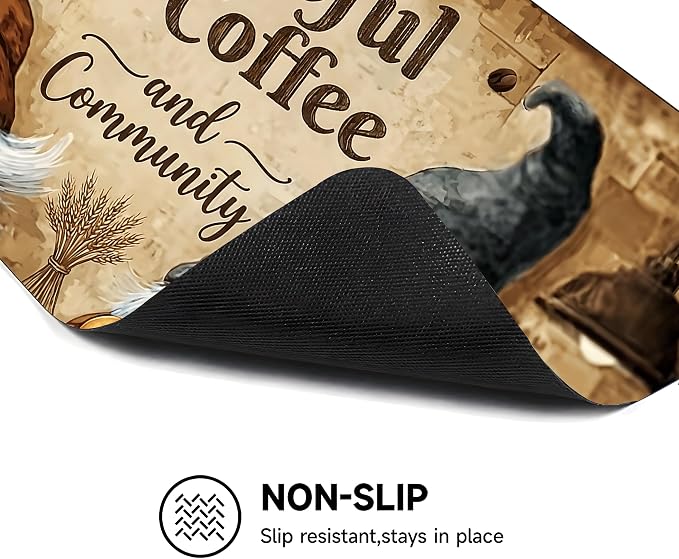 Gnome Stove Top Cover Mat, Coffee Kitchen Decor, 28.5 x 20.5 In (Santa Claus)
