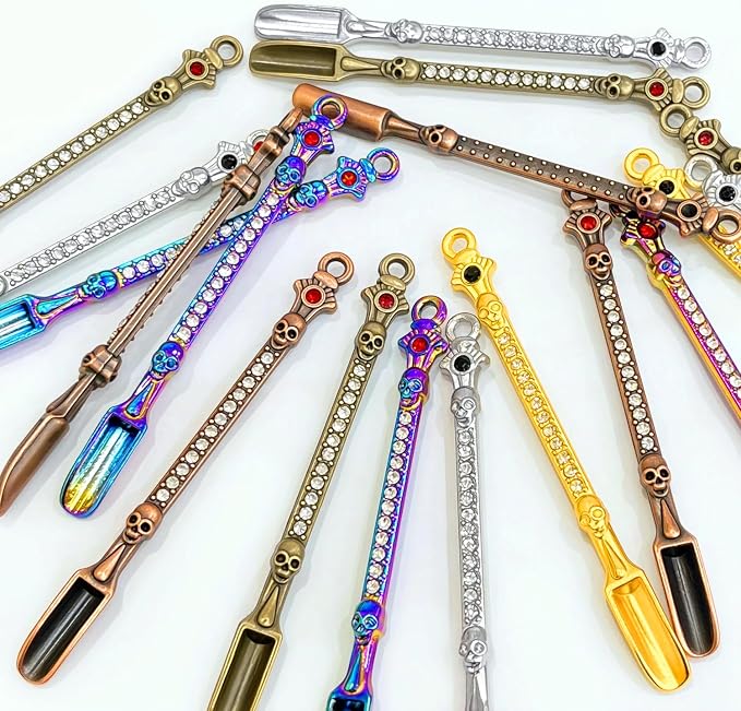20Pcs Mini Spoons, Tiny Shovel Spoon, 5 color | Tableware Charm for Coffee, Sugar and Spices, Mini Pendant Spoon Necklace Charms, Keychain Accessories