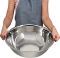12 Quart Large Stainless Steel Mixing Bowls Set, 3-Pack, Nesting Bowls | Extra Large Commercial Grade Metal Bowls for Meal Prep, Baking, Serving, Food Storage. Rustproof & Dishwasher Safe