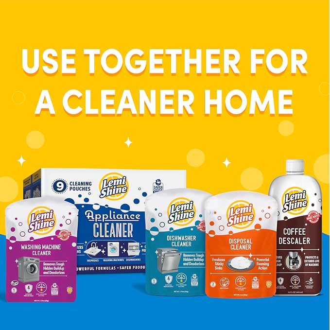 Lemi Shine Washing Machine Cleaner, Restore Performance, Biodegradable Ingredients (1 Count) | Hard Water Citric Acid Cleaning Powder - Made with Biodegradable Ingredients