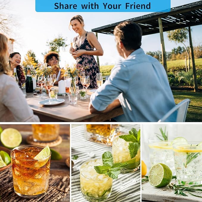 Tvmania Ice Cube Trays Set of 2, 15-Cube Silicone Molds with Removable Lids | Stackable, easy release, BPA-free, reusable, for freezer and whiskey