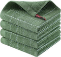 Homaxy 100% Cotton Terry Kitchen Dish Cloths, 4 Pack, Grass Green | Ultra Soft and Absorbent Dish Towels for Kitchen, Suitable for Drying and Washing Dishes