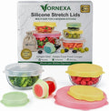 Silicone Stretch Lids 6 PCS – Airtight Reusable Food Covers for Bowls & Containers, Multi Size Flexible Silicone Lids, Leak Proof, BPA Free, Microwave Dishwasher & Freezer Safe