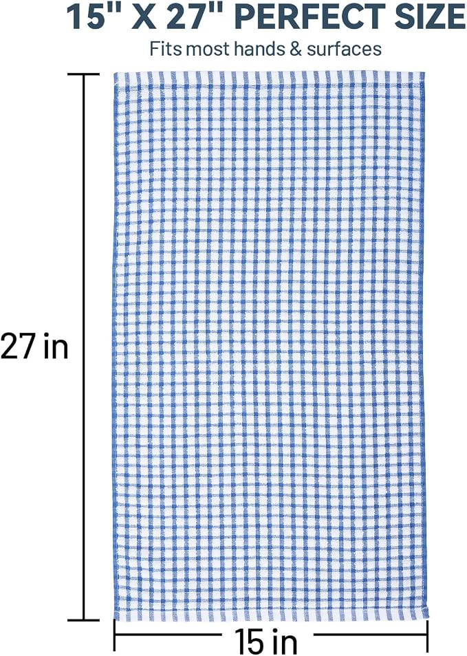 Egles 4 Pack Kitchen Dish Towels, 15x27 Inches 100% Cotton | Kitchen towel for Drying Dishes, Washing and Cleaning