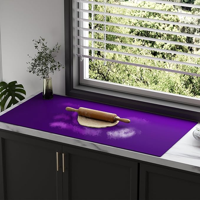 Silicone Protector Mat 47x24 Inch,Purple | 1.3mm silicone mat, heat resistant, non-slip & waterproof. Ideal for baking, painting, resin, welding and table protection.
