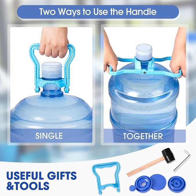 Klvied 5 Gallon Water Jug Holder,4-Tier Heavy Duty Water Jug Rack for Water Bottle Organizer, Detachable Water Bottle Storage Rack, 5 Gallon Water Cooler Jug Rack for Kitchen, Office, Living Room | Detachable shelves, holds 5 gal cooler jugs, for kitch...
