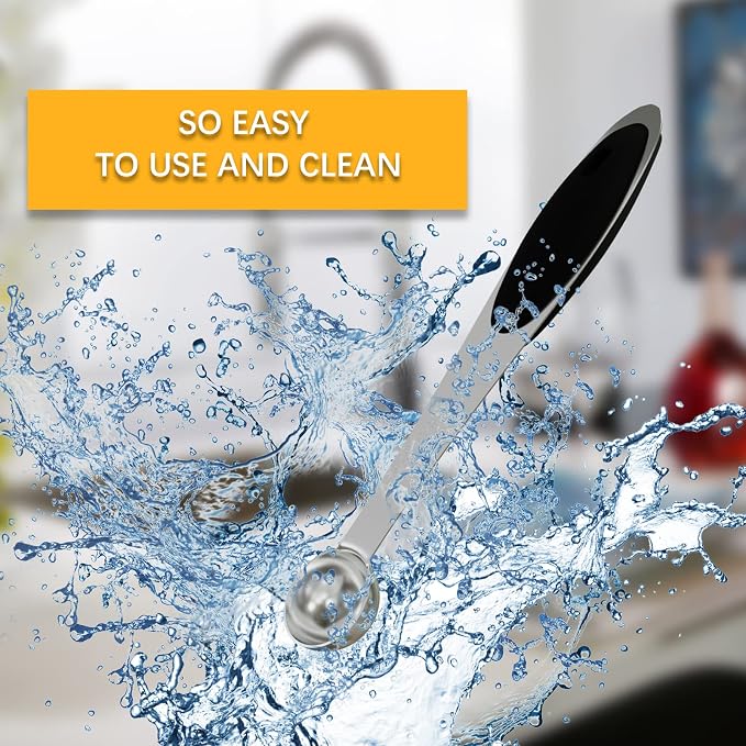 2PCS 1/4Tsp(1.25ml) Measuring Spoon, Stainless Steel Measure Scoop | Accurate, BPA-Free, Dishwasher Safe, Silicone Grip, Engraved Marking, Kitchen Essential