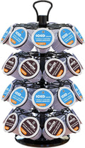 K Cup Holder,4-Tier Coffee Pod Holder Storage Organizer Stand,Holds 36 Pods | K Cup Carousel, 360°Rotating K Cup Organizer, Space-Saving for Countertop, K Cups Holder Easy Assembly, Glossy Black Finish