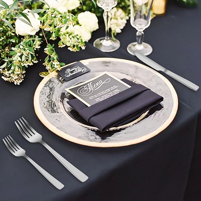 24-Piece Silverware Set Flatware Set for 4, Mirror Polished Stainless Steel with Steak Knives - Dishwasher Safe Kitchen Utensil sets for Home, Wedding, Restaurant