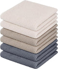 Nialnant 6 Pack Kitchen Hand Towels,100% Cotton | Ultra Soft & Absorbent Tea Towels,Quick Drying Dish Towels for Drying Dishes - 13x28 Inches,Multi Color