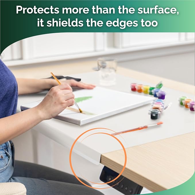 Silicone Mat for Kitchen Counter with "Edge Protection" – Quartz Countertop Protector Mats – Silicone Heat Resistant Mat – No Folds or Wrinkles – 1.5mm Thick, 24"x16", Translucent