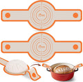 HOTEC 2 Pcs Silicone Bread Sling for Dutch Oven, 0.7MM Thickened Heat Resistant to 500°F Non-Stick Baking Mat with Long Handle Easy to Transfer Sourdough Bread, Dutch Oven Liners Baking Supplies