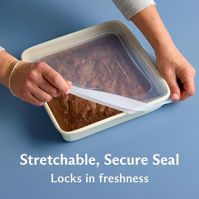 Stasher Reusable Silicone Square Stretch Lid, Food Cover for 8x8 inch Pans | Food-Safe Silicone, Eco-Friendly, Microwave, Oven, Dishwasher Safe, for Sheet Pans and Baking Dishes, Replacement Lid
