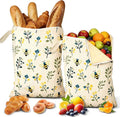 2 Packs Wide Zipper Beeswax Bread Bags for Sourdough With Sealing | XL Large Capacity Reusable Beeswax Linen Cotton Sourdough Bag for Bread Freshness