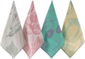 Dish Towels for Kitchen, Jacquard Tea Towel Set, Stylish and Functional, A Great Gift for Any Home, 100% Turkish Cotton Towel Set of 4 (Garden Vegetables)