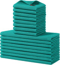 Homaxy 16 Pack 100% Cotton Kitchen Towels and Dishcloths Set, Teal | 12 x 12 Inches and 13 x 28 Inches Kitchen Towels Set, Ultra Soft Absorbent Dish Cloths for Washing Dishes