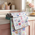 RECYCO Waffle Kitchen Towel Set of 2 - Quick Dry Microfiber Sustainable Dish Towels - Ultra Absorbent Reusable Cleaning Tea Towels - Lightweight Hand Towels,16”x 28”, Puppy Joy