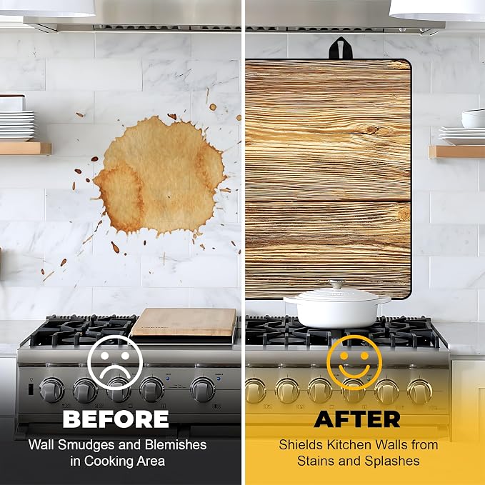 NYZE Wood Grain Color Stove Top Cover for Electric Stove 28x20 Inch Silicone Stovetop Protector, Scratch-Resistant Decorative Kitchen Counter Mat for Electric/Glass Stove Top