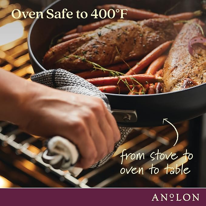 Anolon Advanced Home Hard-Anodized Nonstick Frying Pan, 8.5-Inch Egg Pan, Onyx
