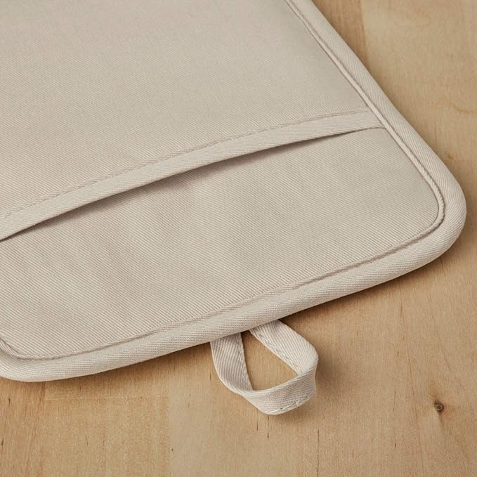 KitchenAid Ribbed Soft Silicone Pot Holder 2-Pack Set, Milkshake Tan, 7"x9"
