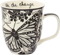 Karma Gifts 14 oz Black and White Boho Mug Butterfly - Cute Coffee and Tea Mug - Ceramic Coffee Mugs for Women and Men