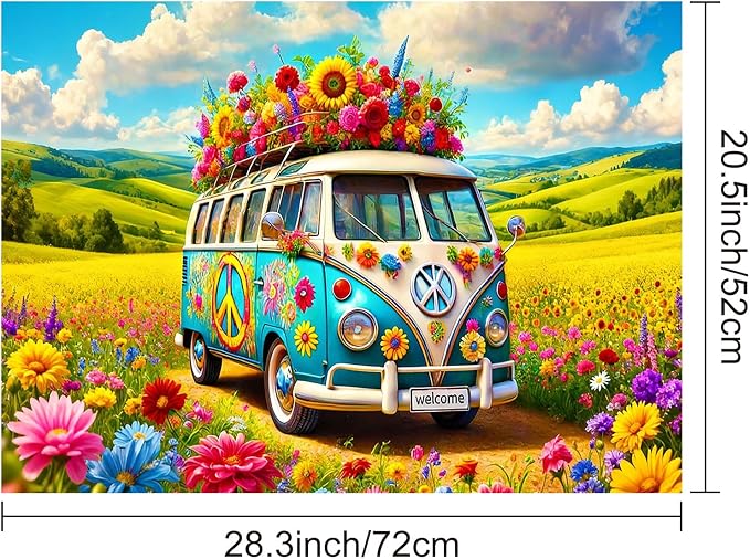 HOMETITUTE Spring Stove Top Cover 28x20 Flower Van Countryside Heat Resistant