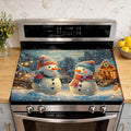 Cute Snowman Stove Top Cover Glass Cooktop Heat Resistant Cover,Christmas Ceramic Stove Top Covers Mat Prevents Scratching Stoves/Counter/Washer Protector,28.5x20.5 in